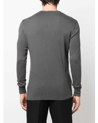 graues Langarmshirt mit einer Knopfleiste von Tom Ford