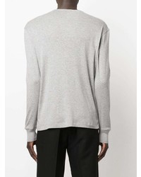 graues Langarmshirt mit einer Knopfleiste von Tom Ford