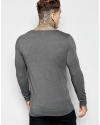 graues Langarmshirt von Asos