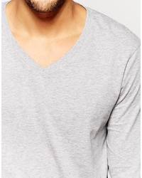 graues Langarmshirt von Asos