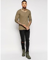 graues Langarmshirt von Asos