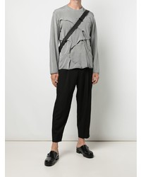 graues Langarmshirt von Comme Des Garcons Homme Plus