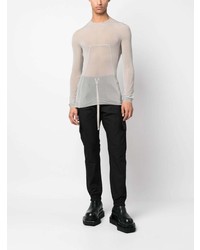 graues Langarmshirt von Rick Owens