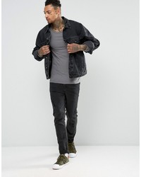 graues Langarmshirt von Asos