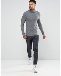 graues Langarmshirt von Asos