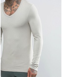 graues Langarmshirt von Asos