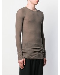 graues Langarmshirt von Rick Owens