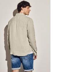 graues Leinen Langarmhemd von STREET ONE MEN