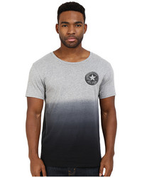 graues T-Shirt mit einem Rundhalsausschnitt mit Farbverlauf