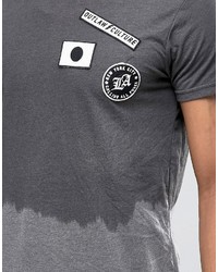 graues T-Shirt mit einem Rundhalsausschnitt mit Farbverlauf von Pull&Bear