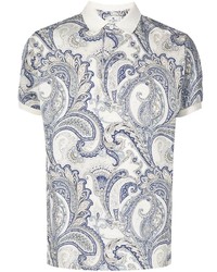graues Polohemd mit Paisley-Muster