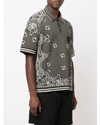 graues Polohemd mit Paisley-Muster von Amiri