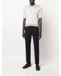 graues Polohemd mit Vichy-Muster von Thom Browne