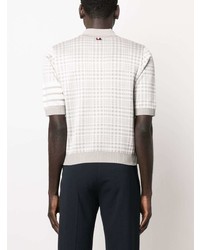 graues Polohemd mit Vichy-Muster von Thom Browne