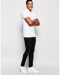 graues Polohemd von Asos