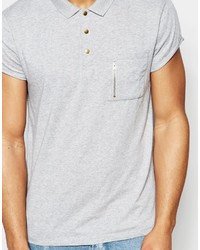 graues Polohemd von Asos