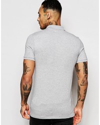 graues Polohemd von Asos