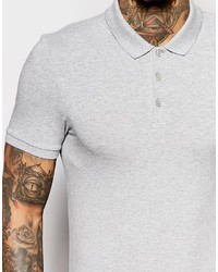 graues Polohemd von Asos