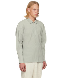 graues Polohemd von Homme Plissé Issey Miyake