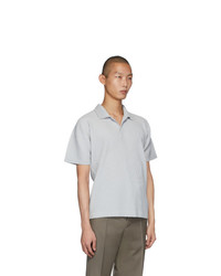 graues Polohemd von Homme Plissé Issey Miyake