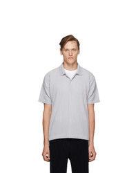 graues Polohemd von Homme Plissé Issey Miyake