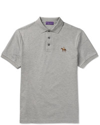 graues Polohemd von Ralph Lauren Purple Label