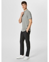 graues Polohemd von Selected Homme
