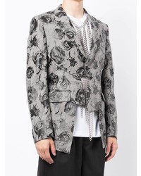 graues Sakko mit Blumenmuster von Comme Des Garcons Homme Plus