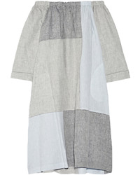 graues schwingendes Kleid mit Rüschen von Lisa Marie Fernandez