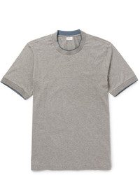 graues Seide T-Shirt mit einem Rundhalsausschnitt