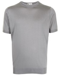 graues Seide T-Shirt mit einem Rundhalsausschnitt von Colombo