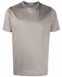 graues Seide T-Shirt mit einem Rundhalsausschnitt von Corneliani