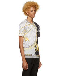 graues Seide T-Shirt mit einem Rundhalsausschnitt von Versace