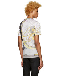 graues Seide T-Shirt mit einem Rundhalsausschnitt von Versace