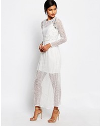 graues Spitze Maxikleid von Vero Moda