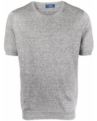 graues Strick T-Shirt mit einem Rundhalsausschnitt von Barba