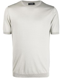 graues Strick T-Shirt mit einem Rundhalsausschnitt von Cenere Gb