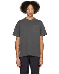 graues Strick T-Shirt mit einem Rundhalsausschnitt von Gramicci