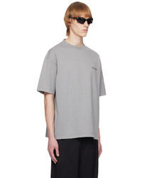 graues Strick T-Shirt mit einem Rundhalsausschnitt von Balenciaga