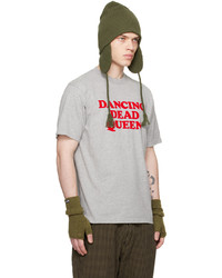 graues Strick T-Shirt mit einem Rundhalsausschnitt von Undercover