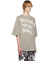 graues Strick T-Shirt mit einem Rundhalsausschnitt von Undercoverism