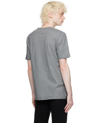 graues Strick T-Shirt mit einem Rundhalsausschnitt von Massimo Alba