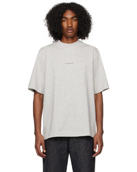graues Strick T-Shirt mit einem Rundhalsausschnitt von Han Kjobenhavn