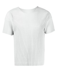 graues Strick T-Shirt mit einem Rundhalsausschnitt von Homme Plissé Issey Miyake