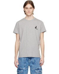 graues Strick T-Shirt mit einem Rundhalsausschnitt von Isabel Marant
