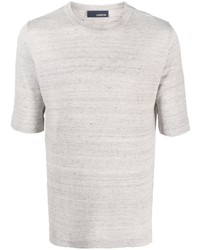 graues Strick T-Shirt mit einem Rundhalsausschnitt von Lardini