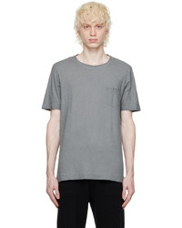 graues Strick T-Shirt mit einem Rundhalsausschnitt von Massimo Alba