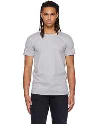 graues Strick T-Shirt mit einem Rundhalsausschnitt von Naked & Famous Denim