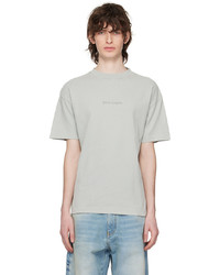 graues Strick T-Shirt mit einem Rundhalsausschnitt von Palm Angels