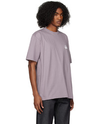 graues Strick T-Shirt mit einem Rundhalsausschnitt von Stussy